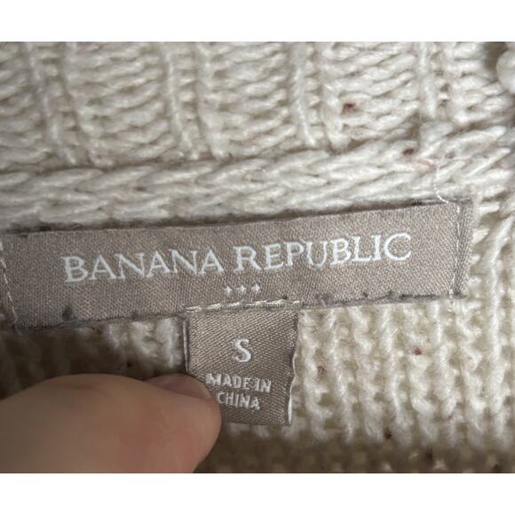 Banana Republicans Wool Blend Sweater Acrylic Oatmeal Marled Size Small - Picture 6 of 8